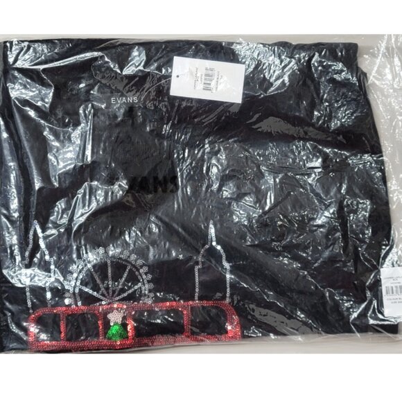 NWT City Chic EVANS 22/24 Black Lapland Sequin Christmas Sweater - Picture 7 of 10